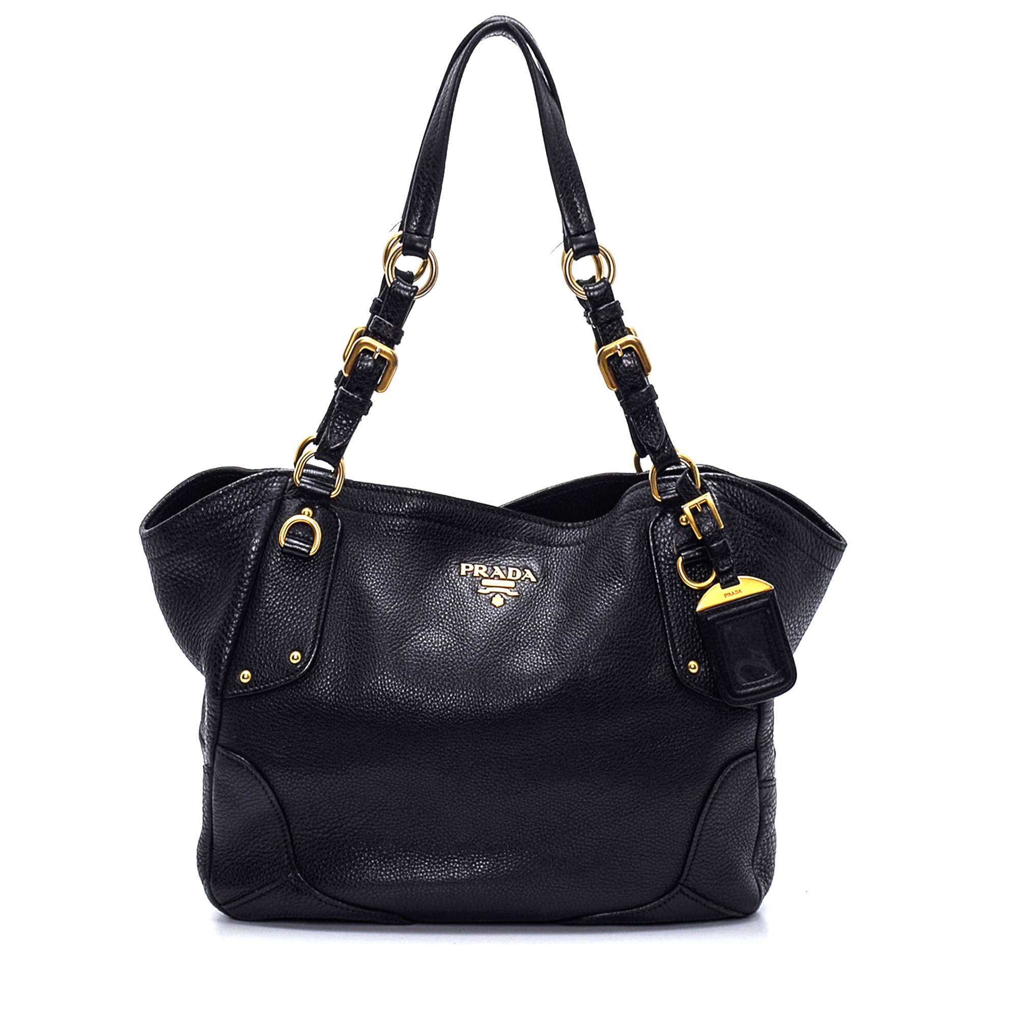 Prada - Black Vitello Daino Leather Tote Bag
